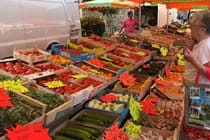 The excellent market at Piegut Pluviers, one of the largest in SW France