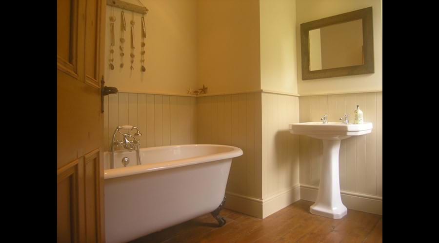House bathroom with roll top bath big enough for two