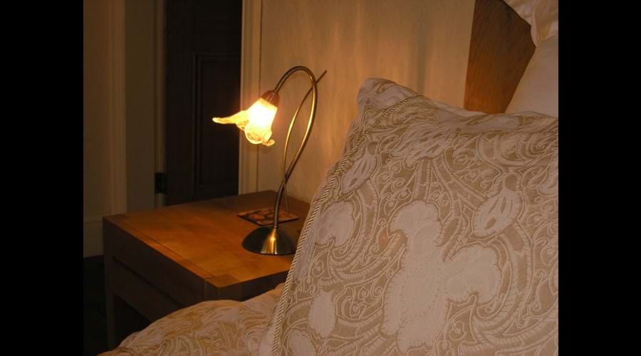 Luxury bedding and lighting