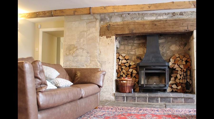 Main reception room with woodburner