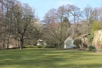 View of the garden down to the island