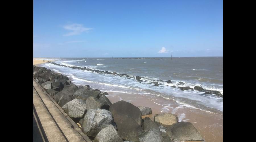 High tide at Sea Palling. 3 miles away.