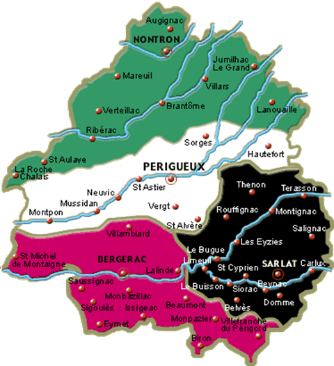 The four regions of Perigord