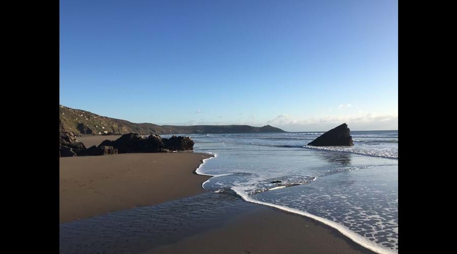 Almost empty beaches at Whitsand Bay