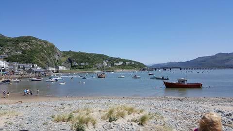 Barmouth beach and harbour with dog friendly areas all year round