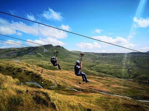 Titan at Zip World Slate Caverns - the first 4 person zip line in Europe 