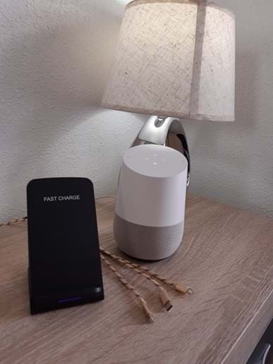 Master bedroom - Google Home and mobile phone charging facilities