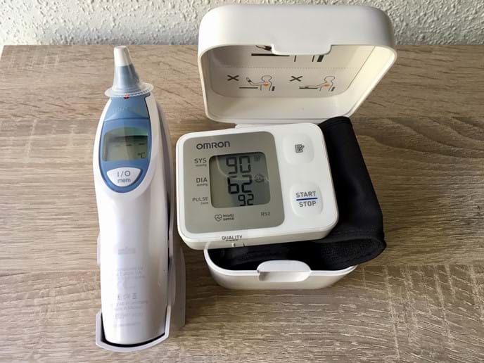 Keep your health in check. Blood pressure monitor and thermometer available in the apartment. 