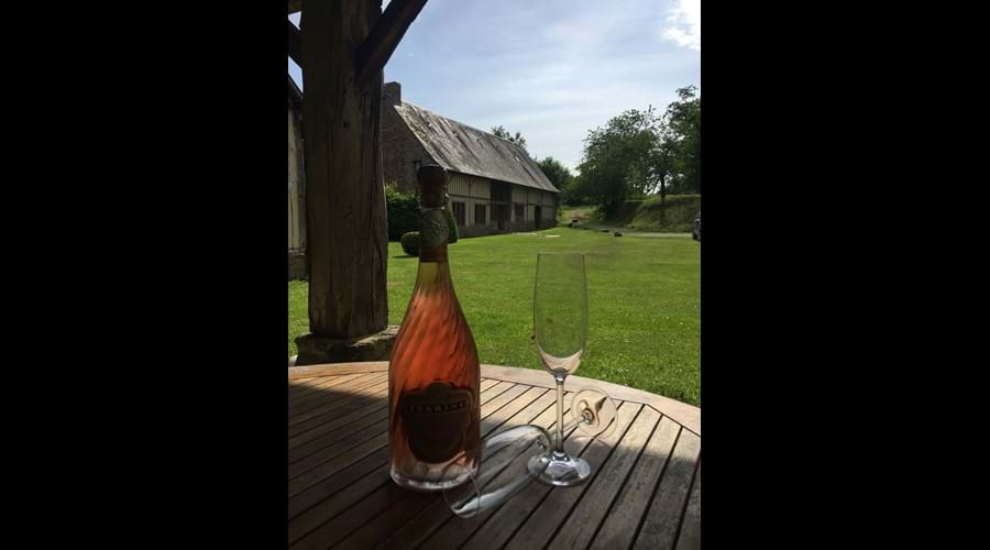 Relax with a glass of champagne in the garden