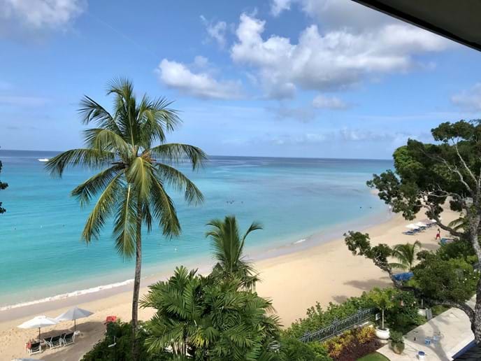 Photo taken from Coral Cove 12 looking at Paynes bay beach and the beautiful Caribbean Sea.  