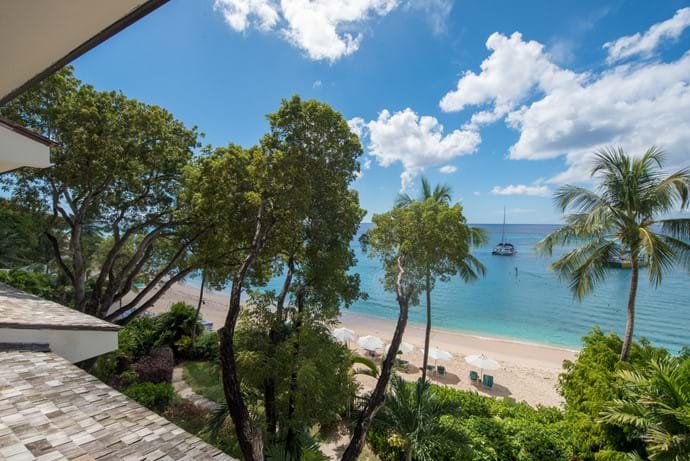 View of Paynes bay beach from the balcony of Coral Cove 12.