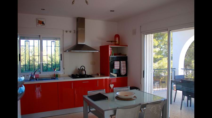 Kitchen opens up to the terrace