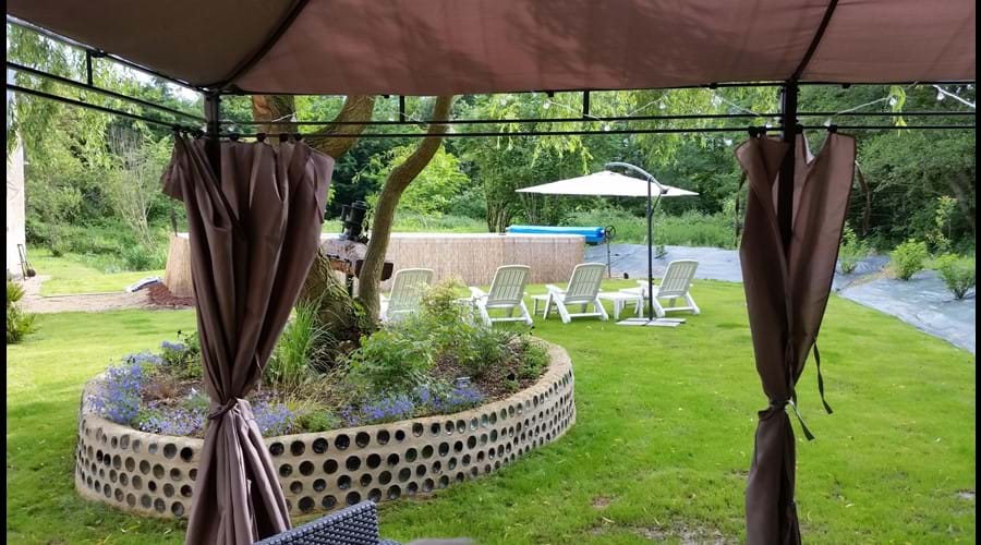 Our favourite spot, sat in the gazebo