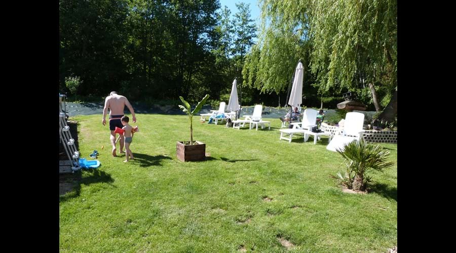 Plenty of space to play around the pool