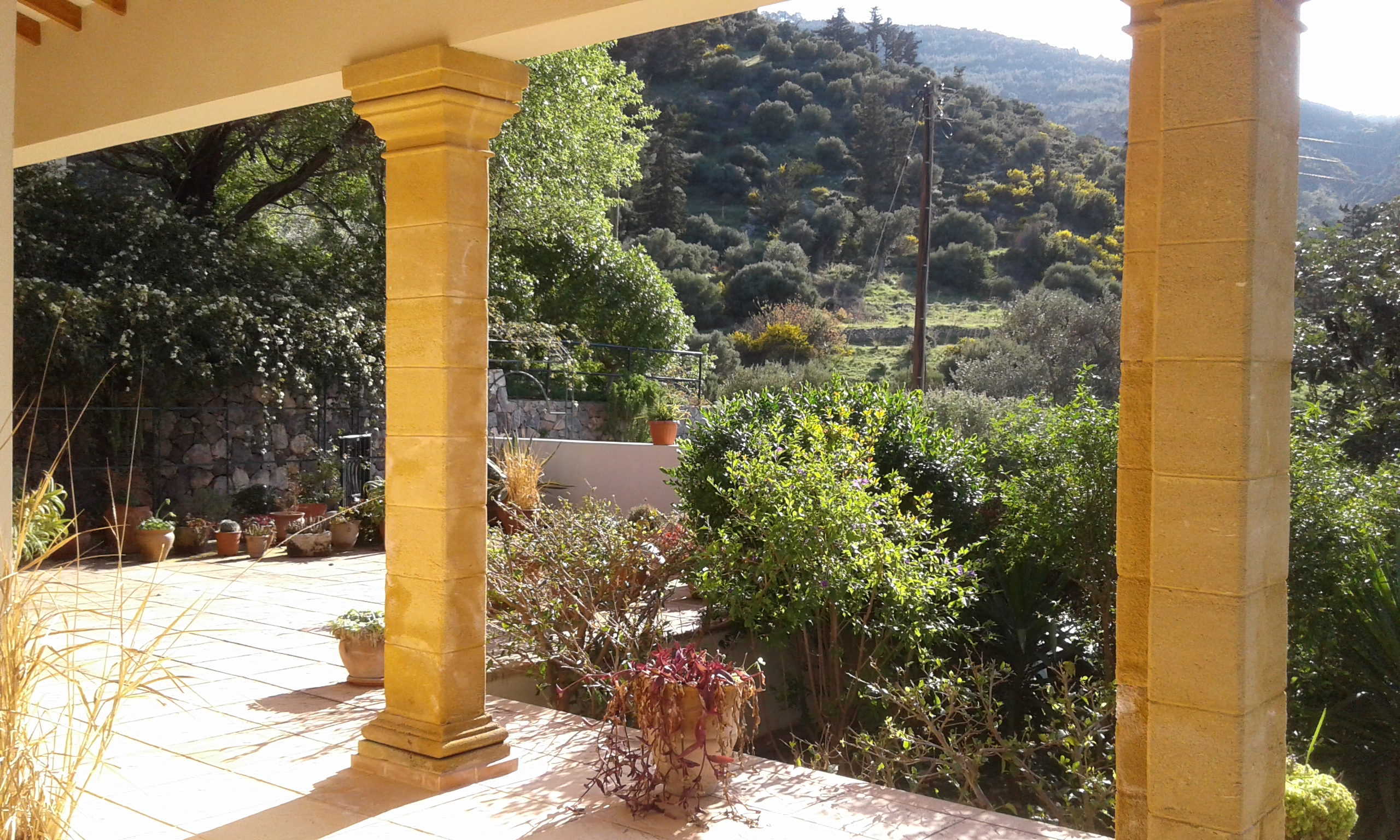 Front terrace with views of the mountainside