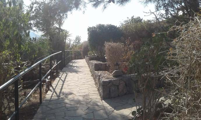 The path leading from the road to the villa