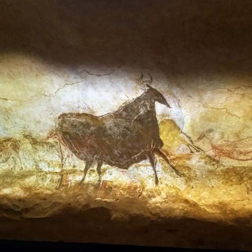 Example of prehistoric cave painting as seen in Lascaux Caves