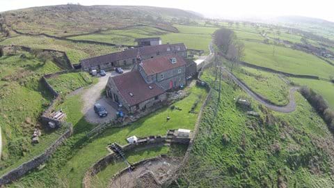 Aerial view of garden and property