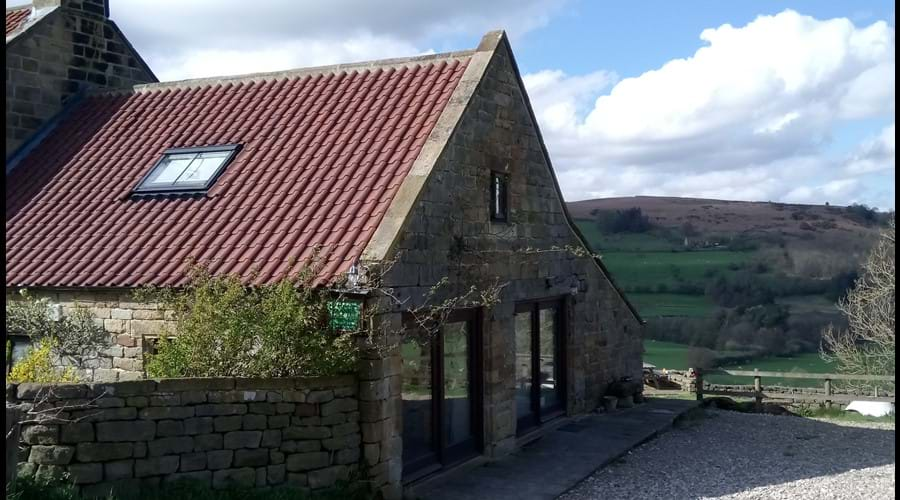 Luxury bunkbarn entrance & common room window