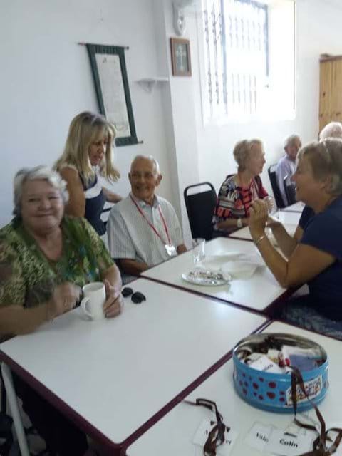 Carol, Angela, Alan Robynann and Dorothy on arrival and enjoying a Coffee or tea and biscuits or cake.
