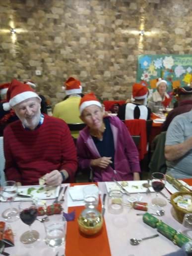 Malc and Barb enjoying their lunch at Christmas