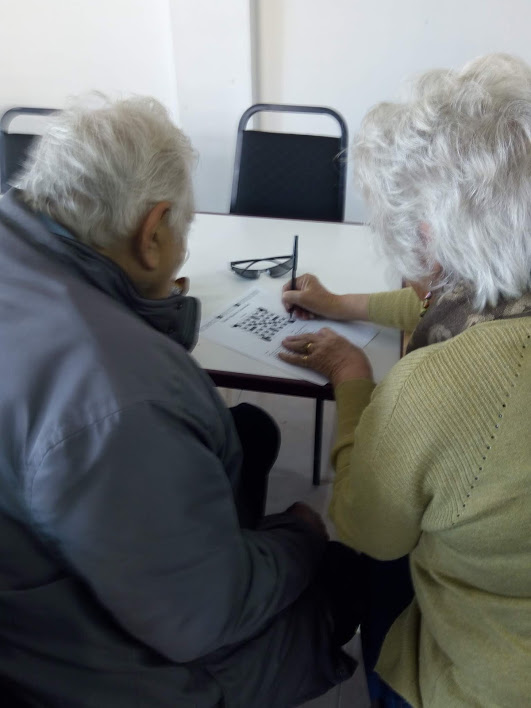 Stephen and Fanny concentrating hard.
