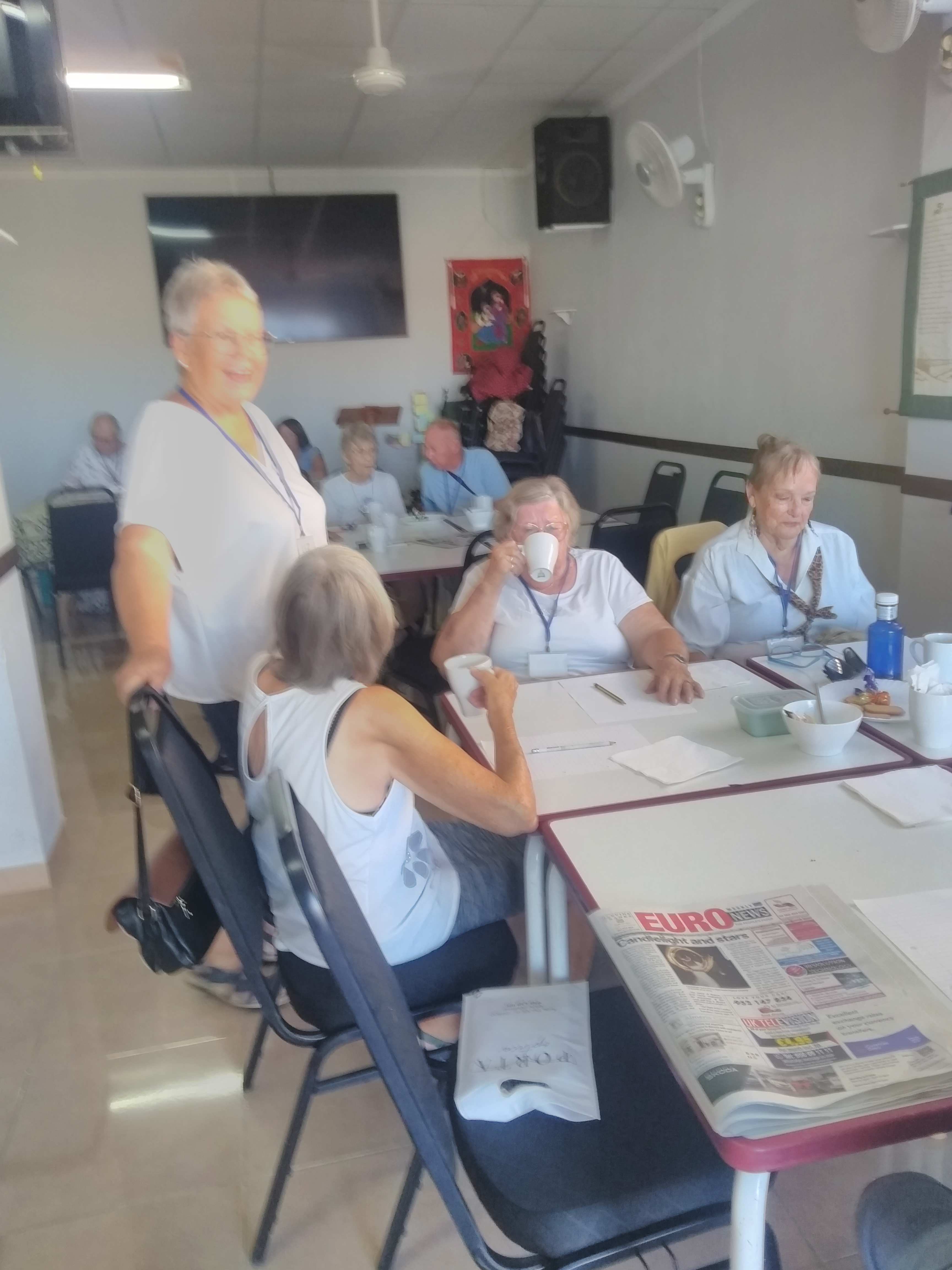 Liz chatting with some members