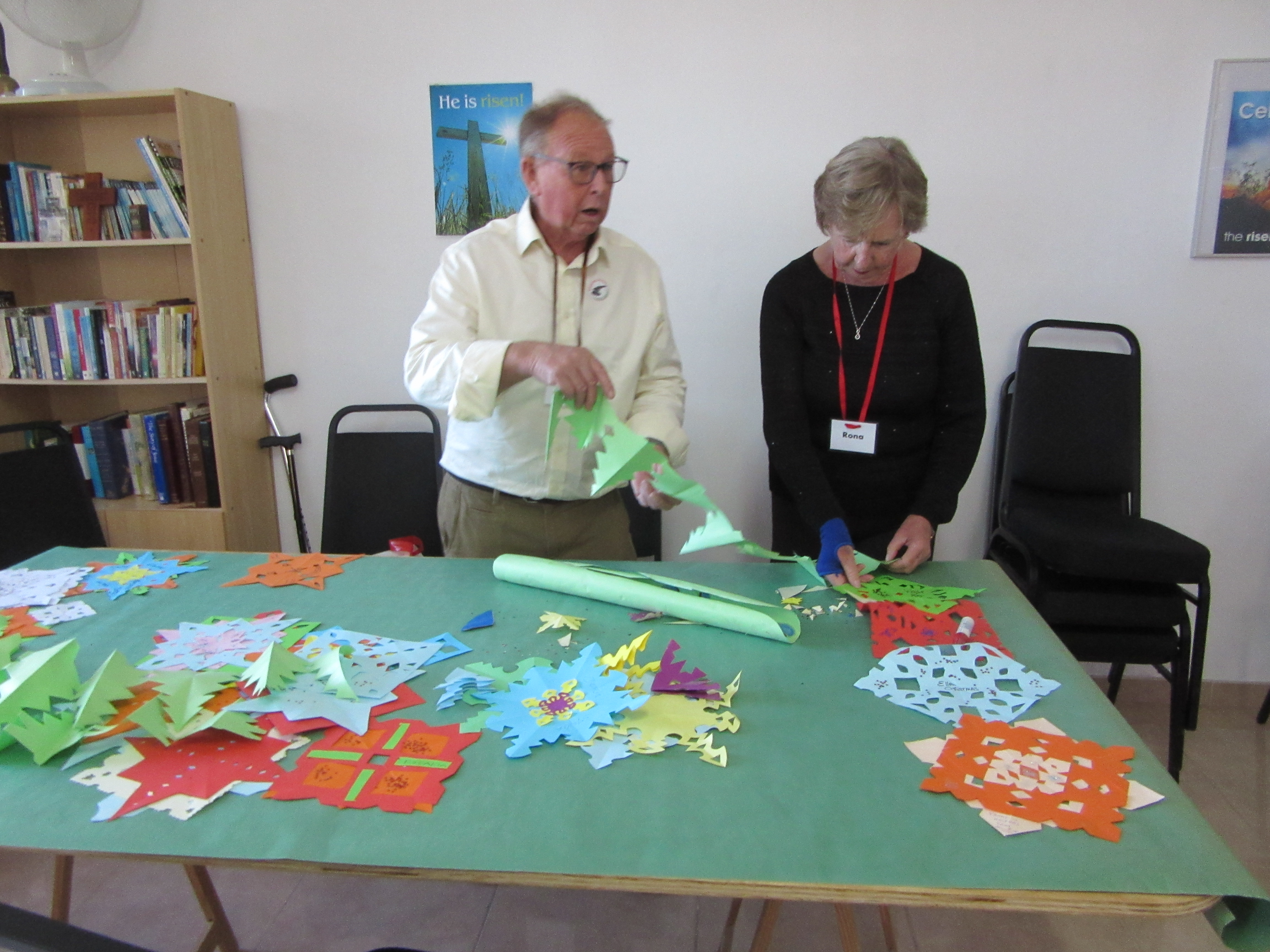 Paul and Rona with the hand made decorations