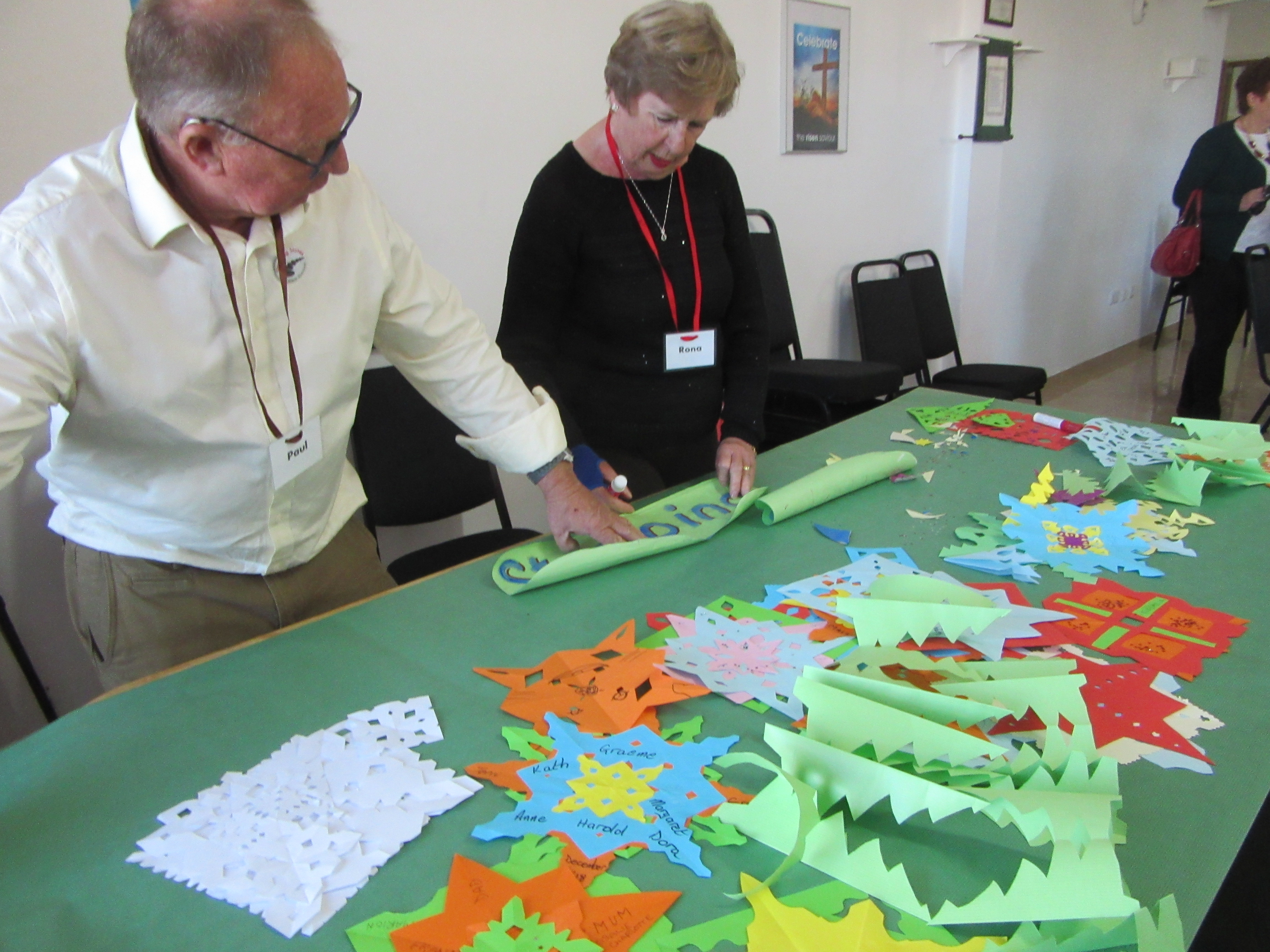 Paul and Rona with the hand made decorations