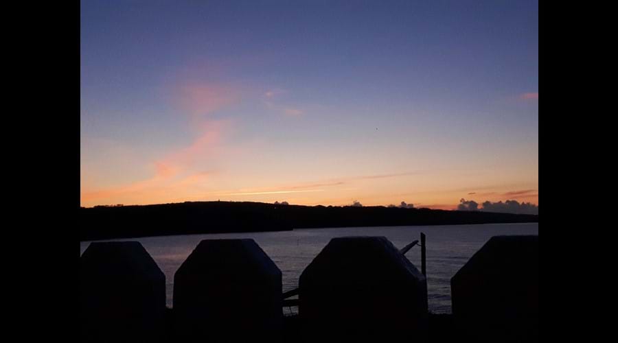 Sunset looking towards St Ives from The Bluff Inn on the Towans