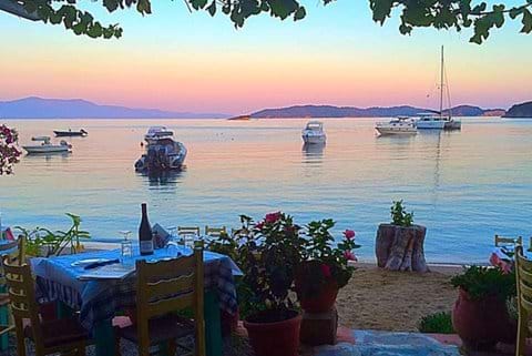 Skiathos Sklithri Beach taverna  - Orchard Villa 7 mins 