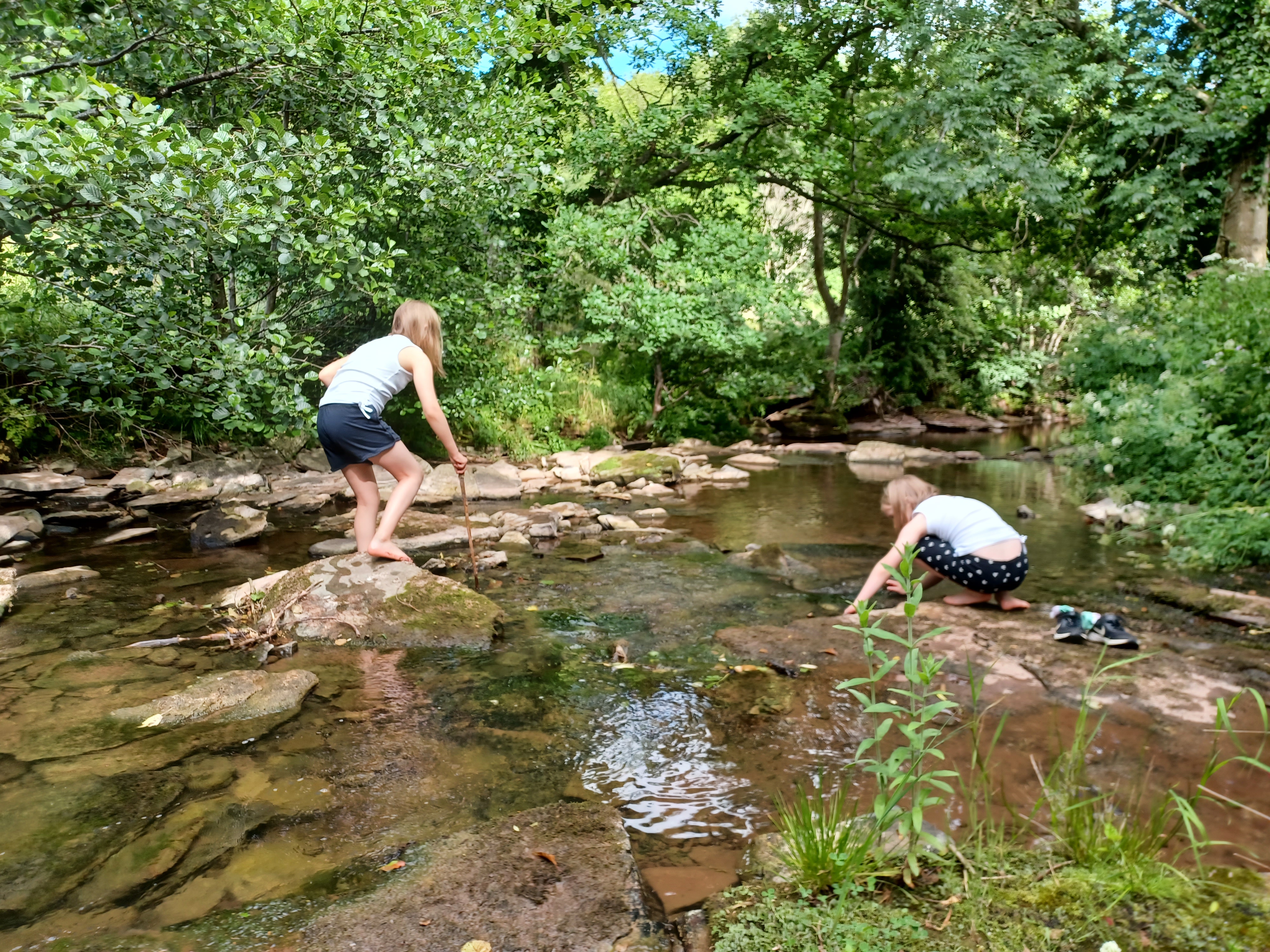 The River Monnow flows behind the garden.