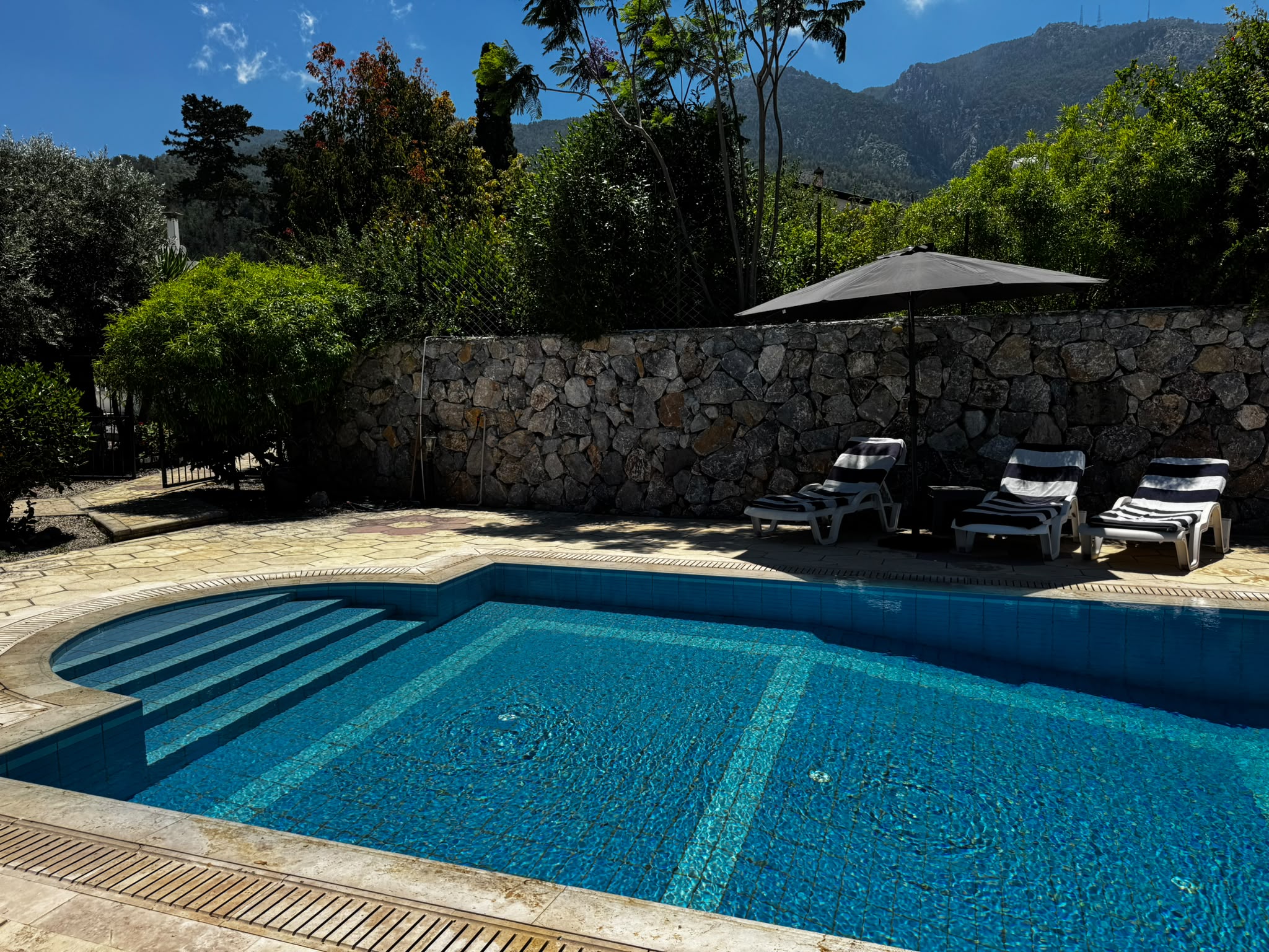 Pool Terrace -Looking towards the villa