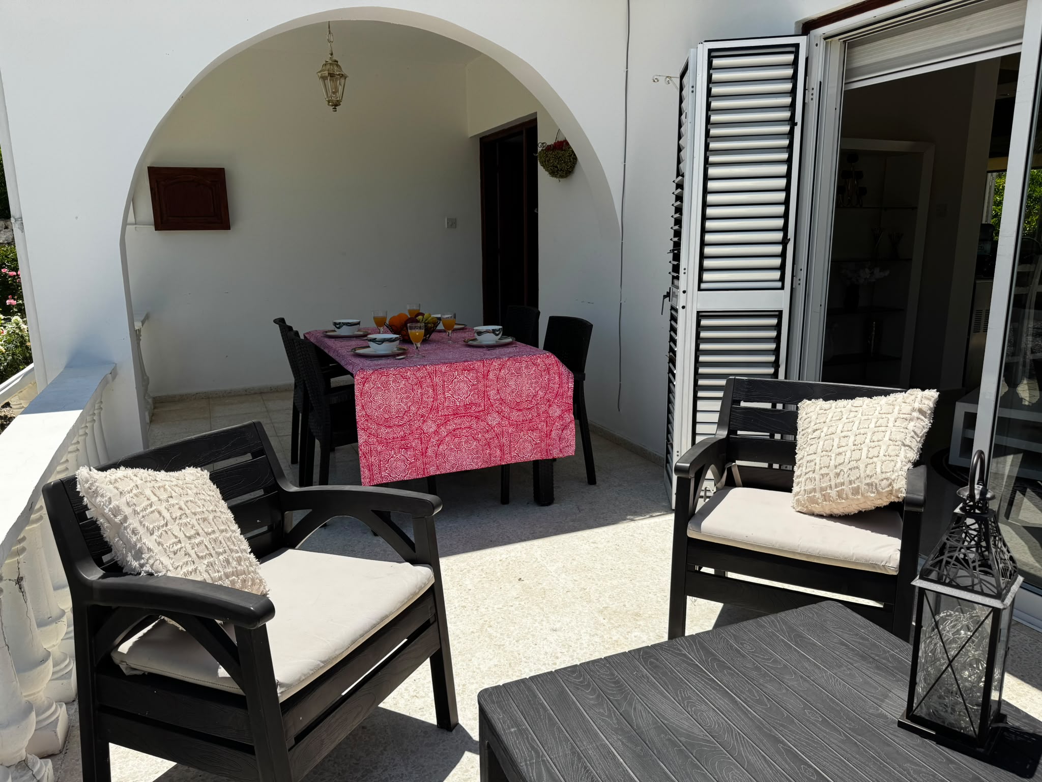 Front Terrace from relaxed seating area 