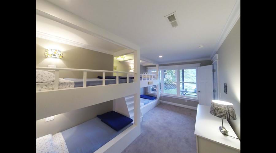 Bunk Bed room is downstairs and has a lake view