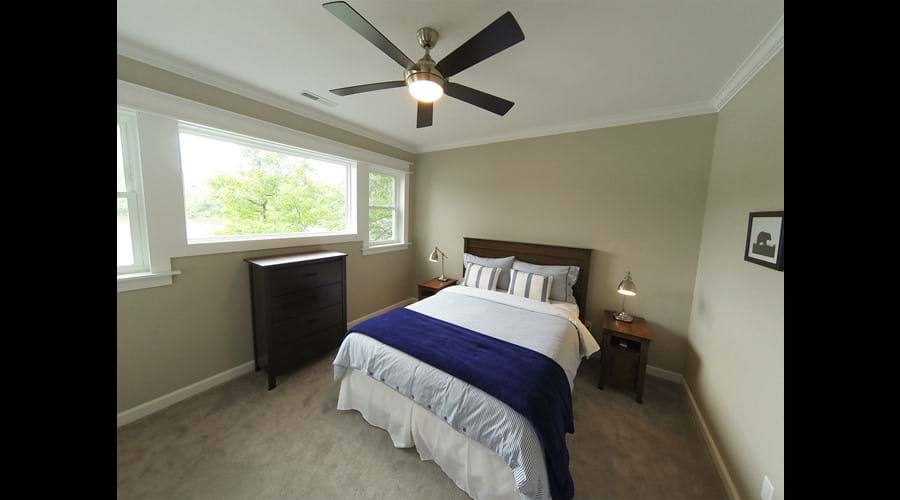 Bedroom 2 on the first floor with view of the lake