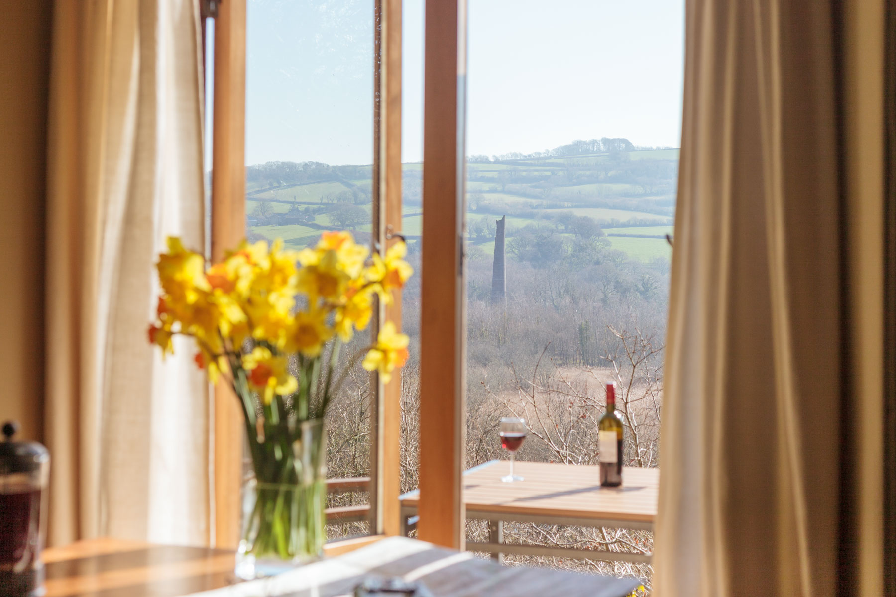 View from this riverside retreat for two