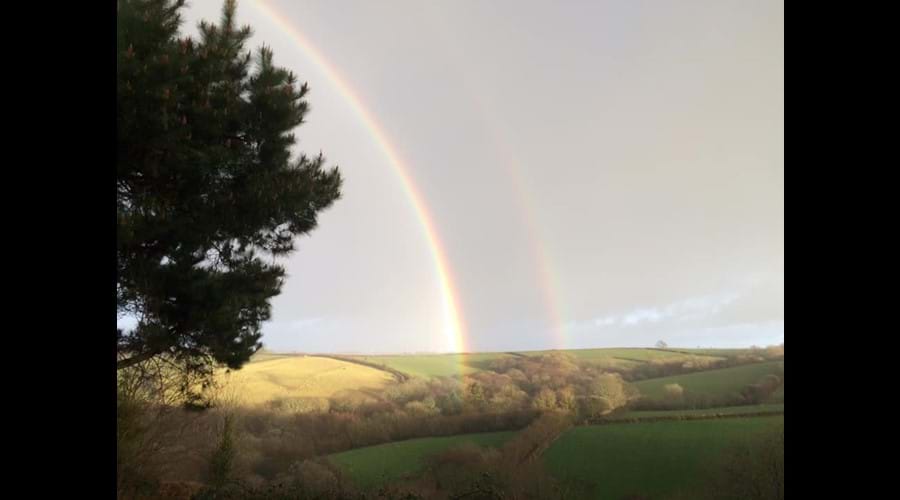 A fantastic double rainbow seen from Great Hills Lodge
