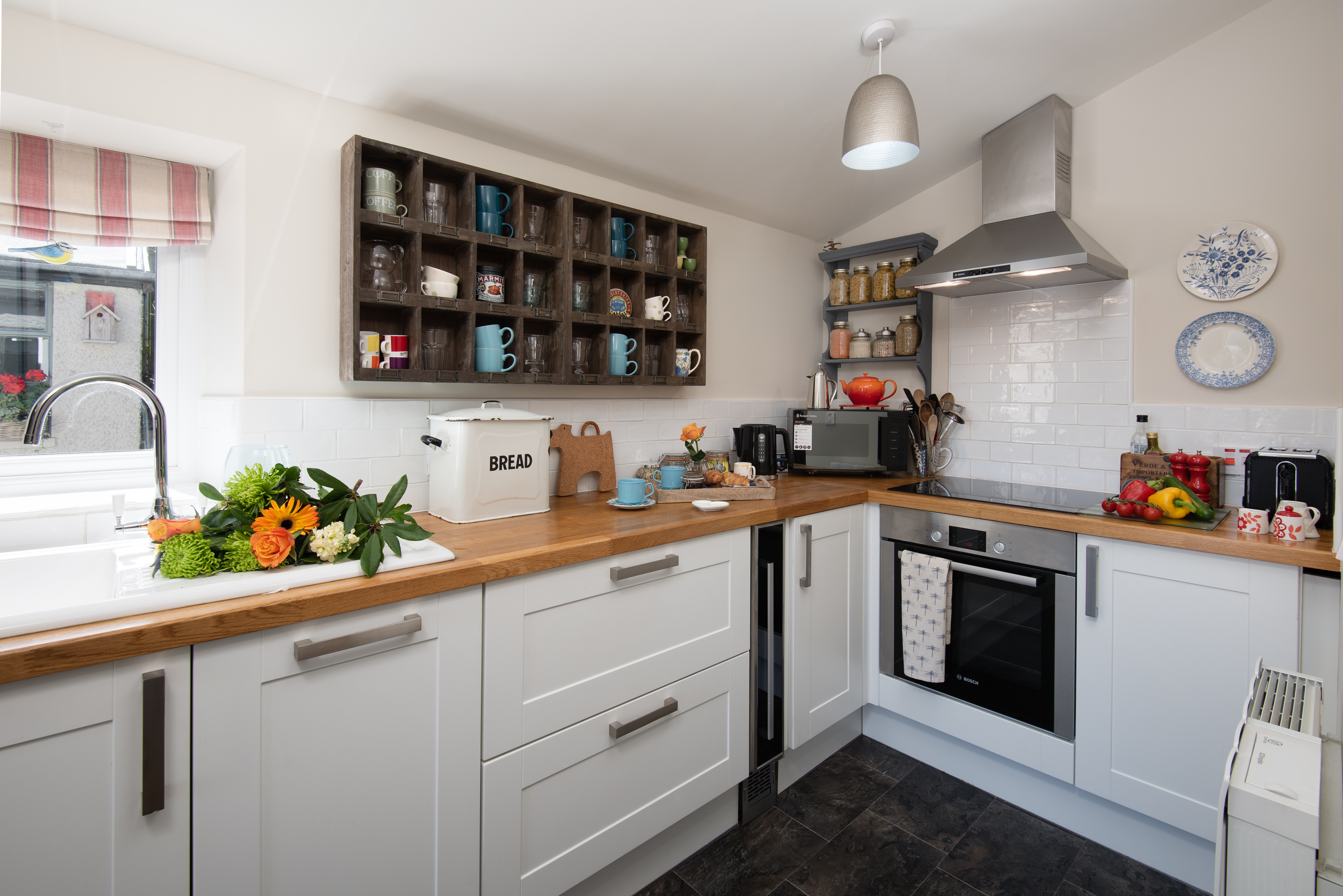 Our well-equipped kitchen is a lovely space to cook in: if you enjoy baking but don