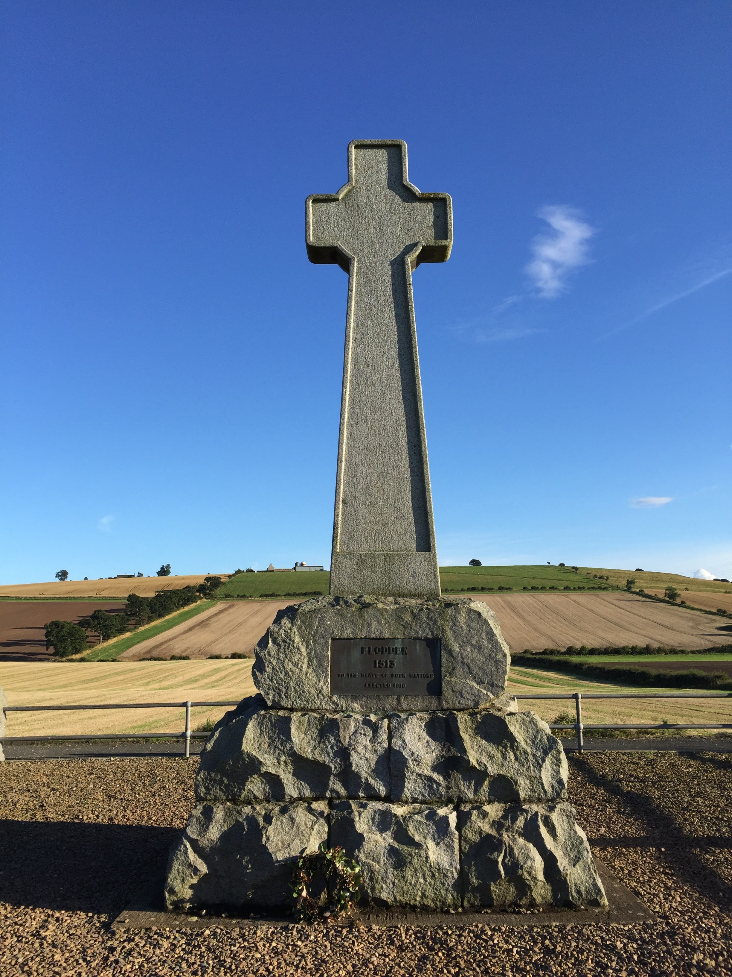 The memorial commemorates the Battle of Flodden