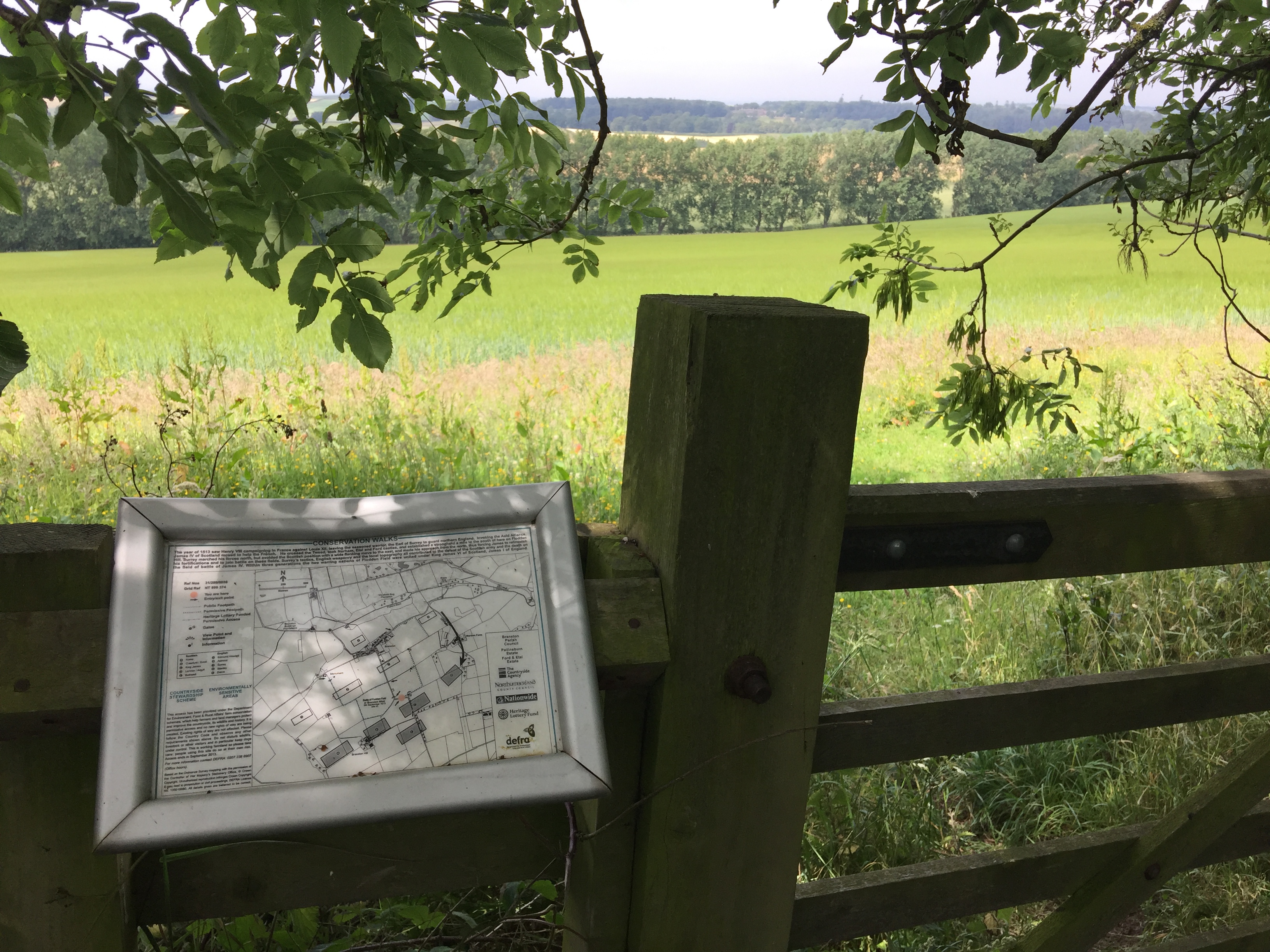 Mapped walk around the area where the Battle of Flodden was fought