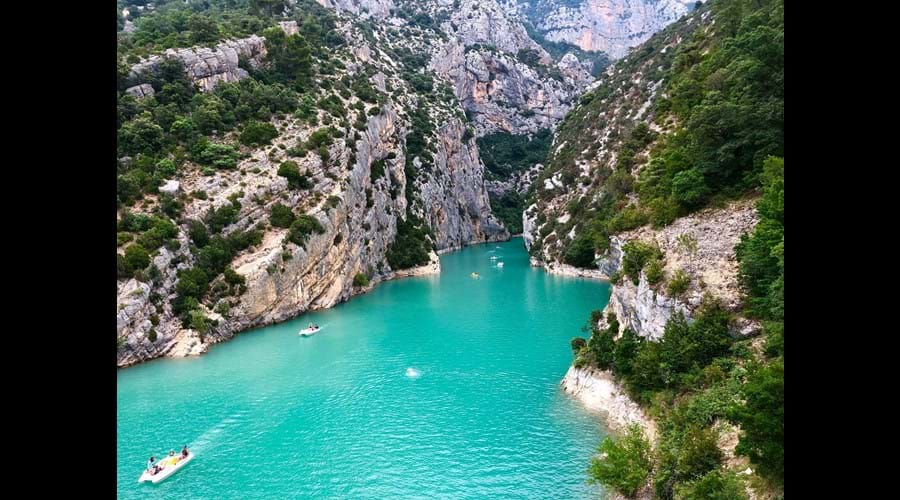 The blue waters of the Spectacular Gorges du Verdon and Lac St Croix