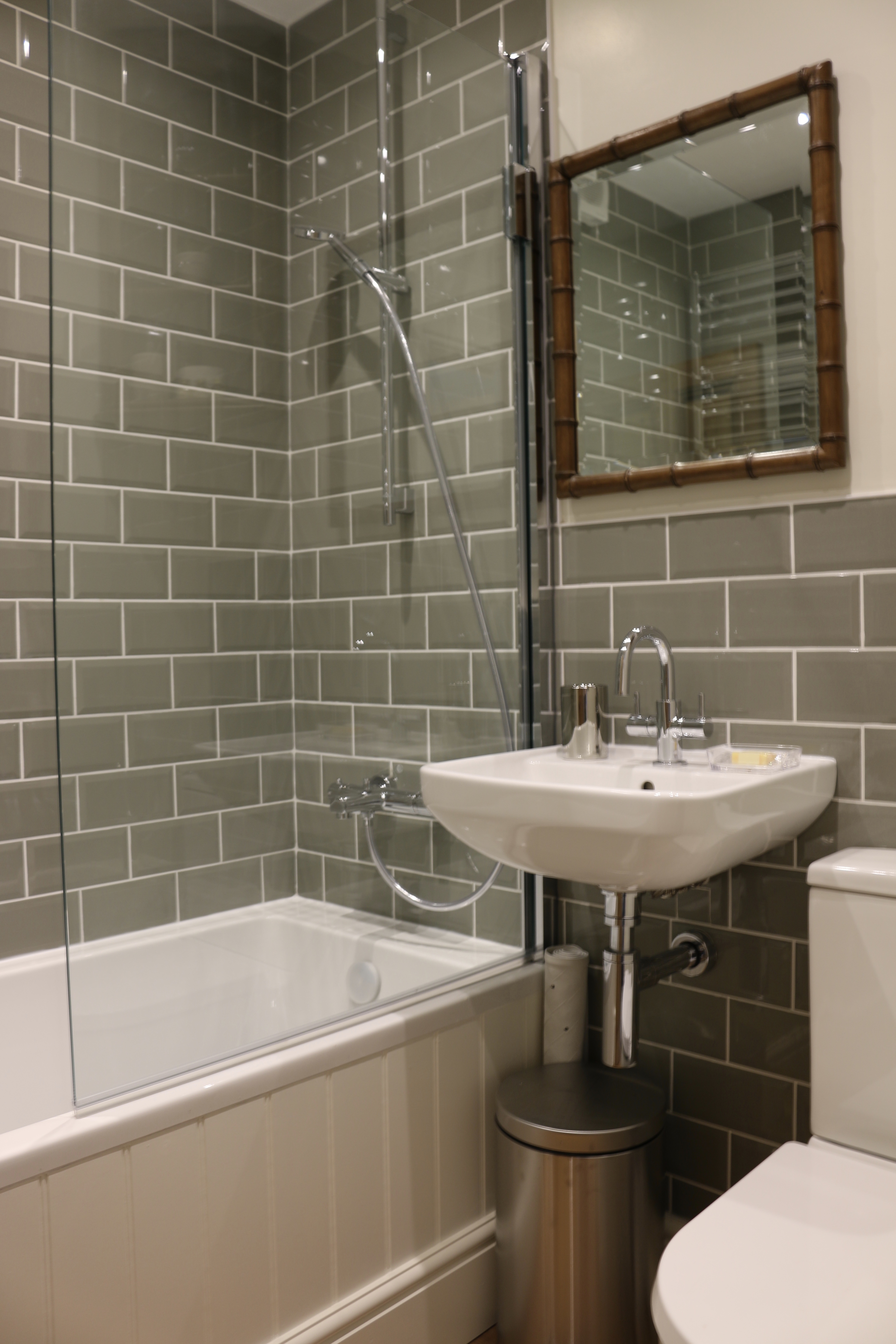 Family bathroom - bath with shower over and plenty of hot water