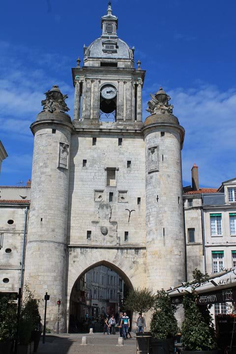 The clock tower in the port of La Rochelle.