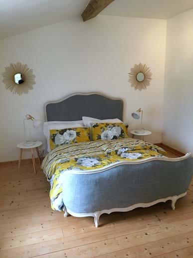 Double bedroom with corbiere bed.
