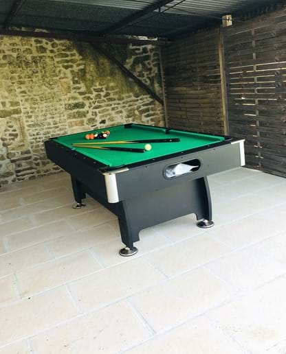 Games room with full size pool table.
