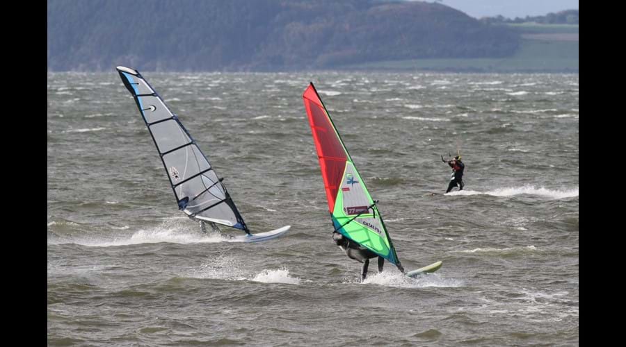 Ardersier Bay is a popular place for wind surfers and kite surfers to enjoy the waves
