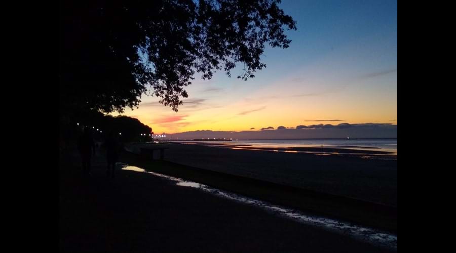 Appley beach at sunset - dog walk all year round here