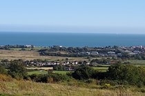 Views from the downs towards the sea. The best route to drive to Newport and the garlic farm.