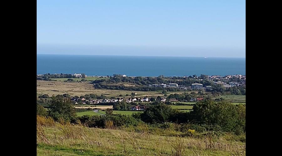 Views from the downs towards the sea. The best route to drive to Newport and the garlic farm.